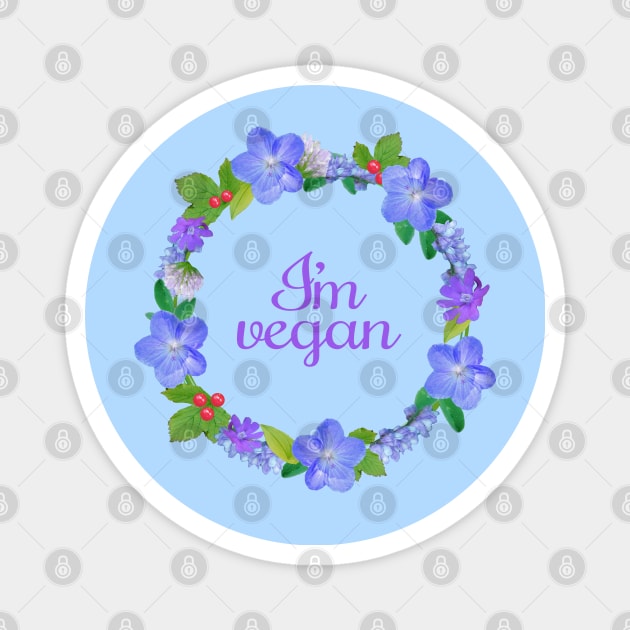 Vegan flower wreath Magnet by Purrfect